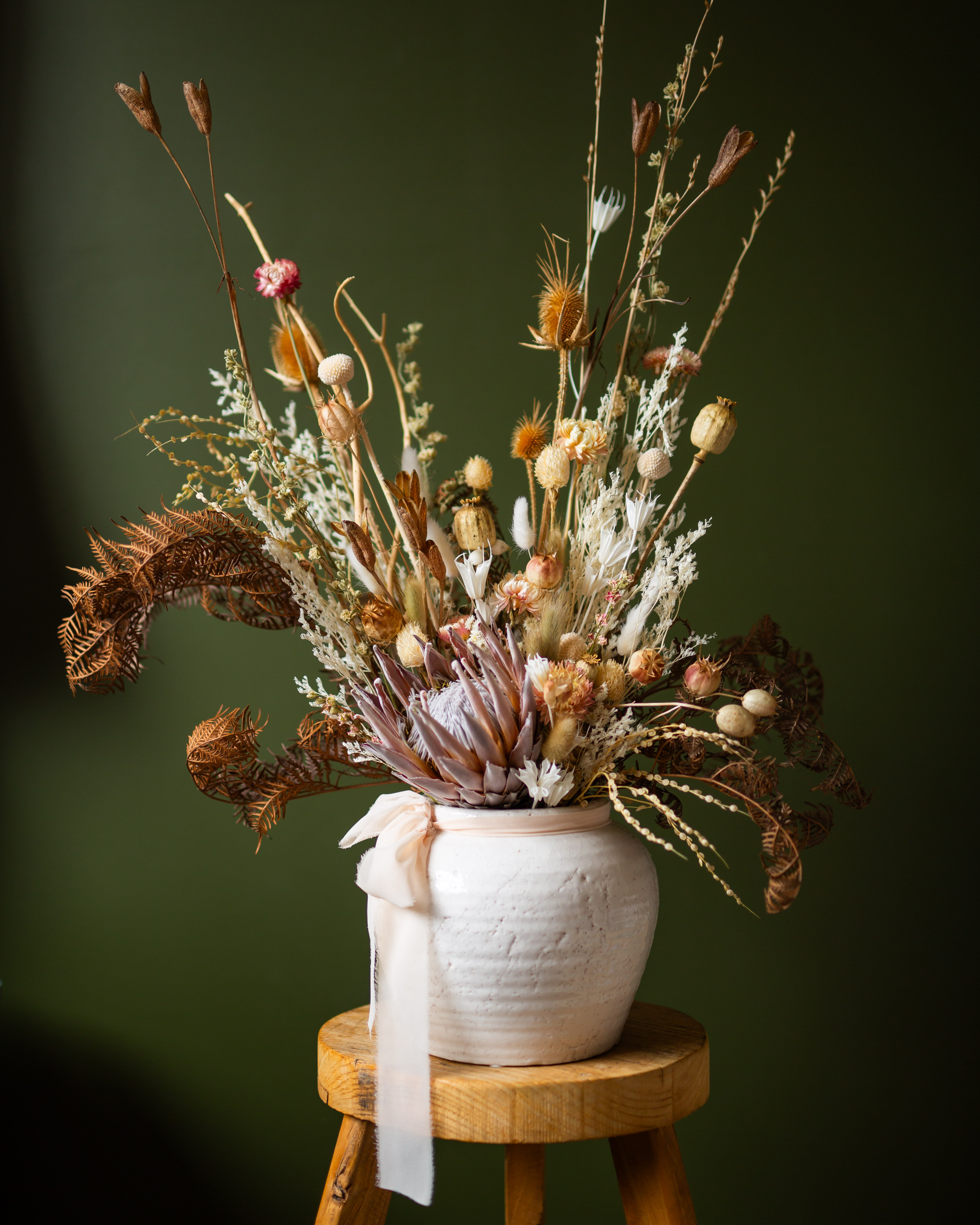 Dried Flower Arrangments with Vessel